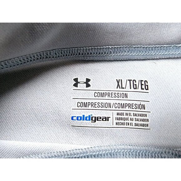 Under Armour Size XL Women's Gray Compression Coldgear Turtleneck Logo Athletic - Picture 4 of 10